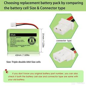 img 2 attached to iMah Ryme B21 Battery 2-Pack for Motorola MBP33S, MBP36S, MBP33XL, MBP481, MBP482, MBP483 and Compatible with VTech VM312, VM3251, VM3252, VM3261 Baby Monitor