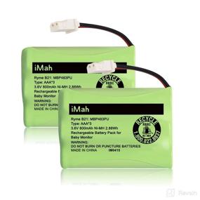 img 4 attached to iMah Ryme B21 Battery 2-Pack for Motorola MBP33S, MBP36S, MBP33XL, MBP481, MBP482, MBP483 and Compatible with VTech VM312, VM3251, VM3252, VM3261 Baby Monitor