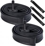 2 pack 27.5" bike tire tubes 27.5x1.75/2.125 av32mm valve compatible with mountain bikes logo