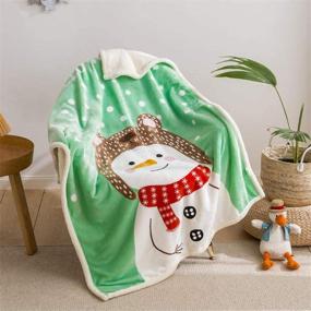 img 2 attached to Brandream 40X55In Baby Receiving Blanket Soft Fleece Throw For Newborn Infant Neutral Snowman Nursery Blanket