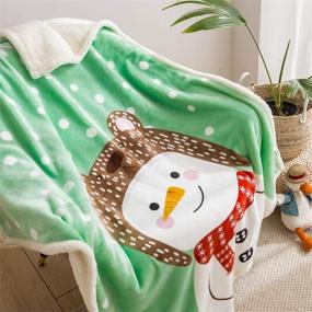 img 4 attached to Brandream 40X55In Baby Receiving Blanket Soft Fleece Throw For Newborn Infant Neutral Snowman Nursery Blanket