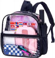 stadium-approved 12x12x6 clear backpack - durable and see-through mini bag for essentials logo