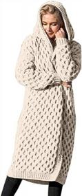 img 4 attached to Stay Fashionably Cozy With Koodred Women'S Warm Hooded Knit Cardigan Sweater