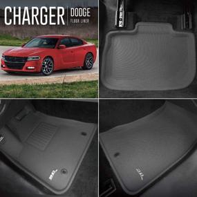 img 3 attached to 🚗 Premium All-Weather 3D MAXpider Floor Mats - Custom Fit for Dodge Charger RWD 2011-2021 - Kagu Series (1st & 2nd Row, Black)