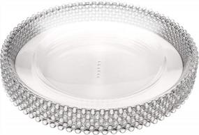 img 4 attached to 13 Inch Clear Plastic Charger Plates With Beaded Rim For Dinner Plate Decoration - Set Of 6 By MAONAME