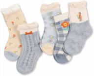 мягкие хлопковые носки с оборками и оборками для малышей и маленьких девочек - 5 пар от hoolchean логотип