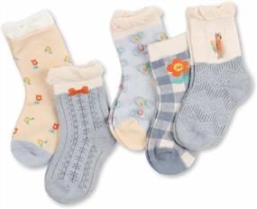 img 4 attached to Soft Cotton Ruffle Frilly Crew Socks Set For Toddler And Little Girls - 5 Pairs By HOOLCHEAN