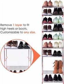 img 3 attached to Pink 10-Tier Stackable Small Shoe Rack, Lightweight Shoe Shelf Storage Organizer For Entryway, Hallway And Closet