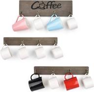 organize your coffee cups in style with olakee rustic mug rack wall mounted holder - 12 hangers for perfect kitchen decor! logo