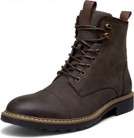 img 4 attached to Waterproof Chukka Motorcycle Boots For Men - Vostey Casual Footwear