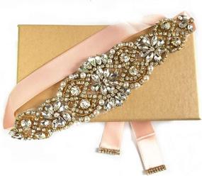 img 4 attached to ZIUMUDY Rhinestone Handmade Crystal Silver Blush Women's Accessories : Belts