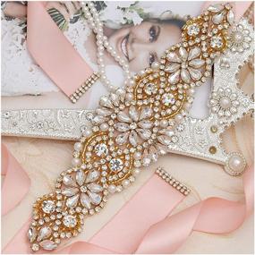 img 1 attached to ZIUMUDY Rhinestone Handmade Crystal Silver Blush Women's Accessories : Belts