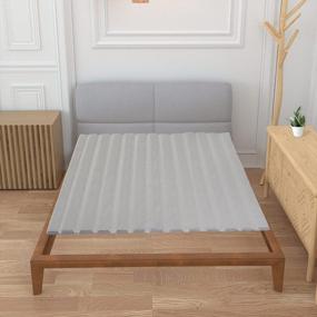 img 2 attached to Get Superior Mattress Support With Mayton Vertical Wooden Bunkie Board/Slats With Cover For Twin XL In Grey
