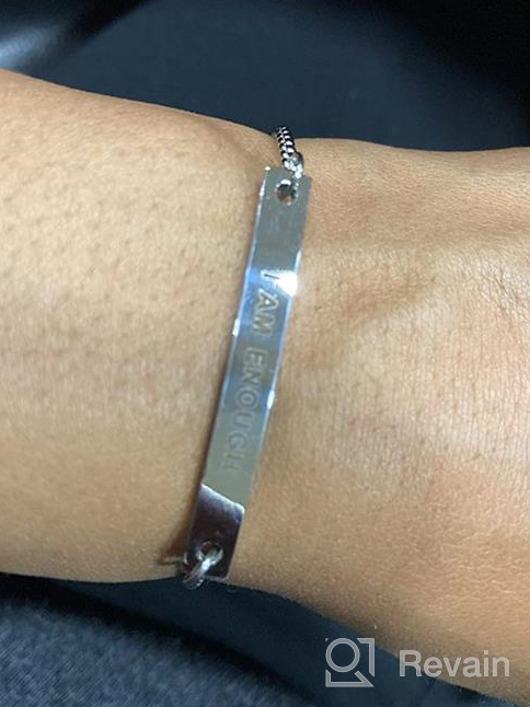 img 1 attached to 🌟 Inspirational Engraved Faith Hope Love Cuff Bangle Bracelet for Anniversary and Birthday review by Paul Rogger