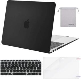 img 4 attached to MOSISO Compatible With MacBook Air 13 Inch Case 2022, 2021-2018 Release A2337 M1 A2179 A1932 Retina Display Touch ID, Plastic Hard Shell&Keyboard Cover&Screen Protector&Storage Bag, Black