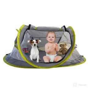 img 1 attached to NTK Baby POP UP Beach Tent & Portable Travel Bed 👶 - UPF 50+ Sun Shelter for Infants with Mosquito Net & Sunshade