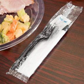 img 1 attached to 250 Disposable Plastic Cutlery Packets - Knife Fork Spoon Napkin Salt Pepper Sets, Black Plastic Silverware Sets Individually Wrapped Cutlery Kits, Bulk Utensil Cutlery Set for To Go, SEO-Optimized