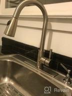 img 1 attached to Comllen Brushed Nickel Kitchen Faucet With Pull Down Sprayer Stainless Steel Kitchen Faucets, Modern Pull Out High Arc Single Lever Kitchen Sink Faucet Single Handle Faucet Without Deck Plate review by Terry Brendemuehl