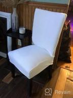img 1 attached to 4-Pack H.VERSAILTEX Textured Checked Jacquard Fabric Dining Chair Covers - Perfect For Parsons Chairs & Protectors! review by Katie Peters