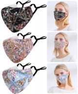 shimmer and shine: 3 упаковки блестящих хлопковых масок для лица с пайетками для женщин — дышащие, многоразовые и модные! логотип