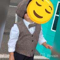 img 1 attached to Gioberti Tweed Vest Set for Kids and Boys - Includes Matching Cap and Bow Tie review by Jason Wesley