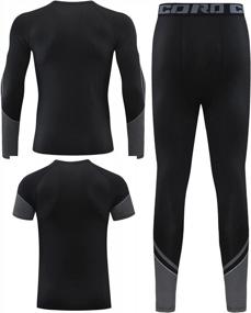 img 2 attached to Get Fit And Look Great With BOOMCOOL Men'S Workout Clothes - Compression Pants, Shirts, And Jackets For Gym And Outdoor Activities