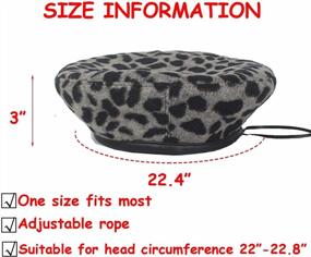 img 3 attached to Women'S French Vintage Leopard Print Wool Soft Winter Warm Beret Beanie Hat
