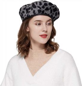 img 4 attached to Women'S French Vintage Leopard Print Wool Soft Winter Warm Beret Beanie Hat
