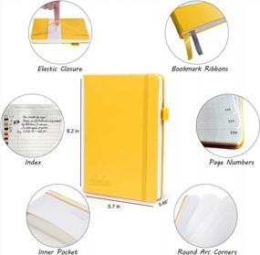 img 3 attached to Dotted Journal Kit, Feela Dot Grid Journal Hardcover Planner Notebook Set For Beginners Women Girls Note Taking With Journaling Supplies Stencils Stickers Pens Accessories, A5, 224 Pages, Yellow