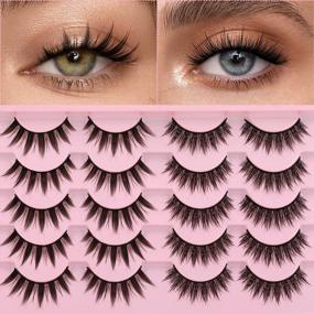 img 4 attached to Get The Perfect Anime Look With 10 Pairs Of Mixed Doll Manga Lashes - Long, Thick And Wispy!