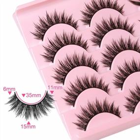 img 1 attached to Get The Perfect Anime Look With 10 Pairs Of Mixed Doll Manga Lashes - Long, Thick And Wispy!