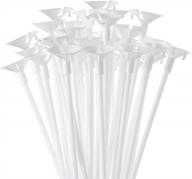 белые палочки для воздушных шаров с чашками, 50 шт. — модернизированные, многоразовые и прочные пластиковые держатели для вечеринок по случаю дня рождения, свадьбы, юбилея и карнавала логотип