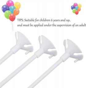 img 1 attached to 50-Pack White Balloon Sticks With Cups - Upgraded, Reusable, And Durable Plastic Holders For Birthday Parties, Weddings, Anniversaries, And Carnivals
