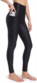 img 3 attached to Women'S Faux Leather Leggings Pants By HARTPOR - Stretch High Waisted Yoga Pleather With Pockets