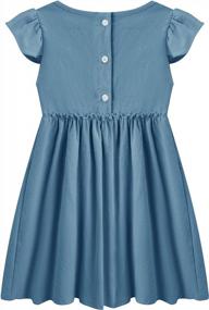 img 3 attached to Lymanchi Toddler Girl Linen Ruffle Sleeve Dress Button Down Sleeveless Casual Party Kid Dresses