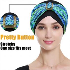img 2 attached to Chemo Turban Headwear Spring Summer Beanie Hats For Women – Soft, Stylish, Warm