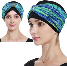img 4 attached to Chemo Turban Headwear Spring Summer Beanie Hats For Women – Soft, Stylish, Warm