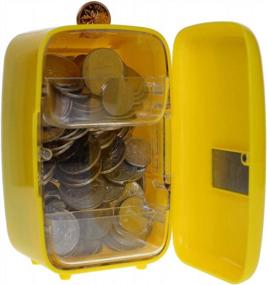 img 4 attached to Yellow Mini Refrigerator Pen Holder & Piggy Bank Teacher Gift For Women