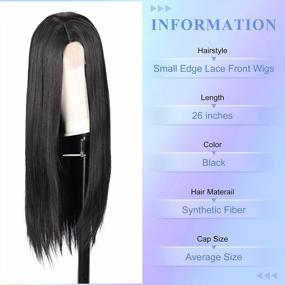 img 3 attached to Get Your Perfect Look With Kalyss Synthetic Lace Wigs – Long, Straight, And Soft Touch Heat Resistant Wig For Women!