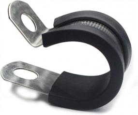 img 2 attached to 304 Stainless Steel U-Bolt Cable Clamp, 20 Pack - 1/2 Inch Rubber Cushioned Pipe Tube Fitting.