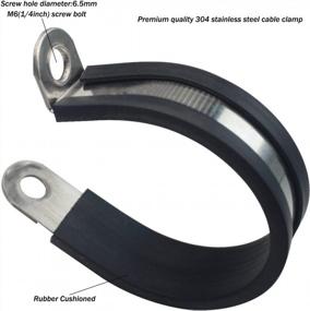 img 1 attached to 304 Stainless Steel U-Bolt Cable Clamp, 20 Pack - 1/2 Inch Rubber Cushioned Pipe Tube Fitting.
