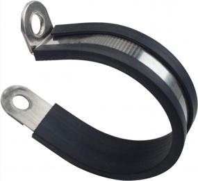 img 4 attached to 304 Stainless Steel U-Bolt Cable Clamp, 20 Pack - 1/2 Inch Rubber Cushioned Pipe Tube Fitting.