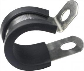 img 3 attached to 304 Stainless Steel U-Bolt Cable Clamp, 20 Pack - 1/2 Inch Rubber Cushioned Pipe Tube Fitting.