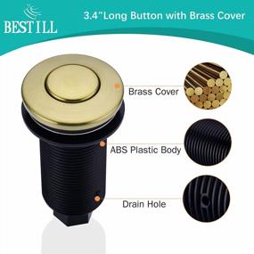 img 2 attached to BESTILL Sink Top Garbage Disposal Air Switch Button With Hose, Brushed Gold Long Brass Cover
