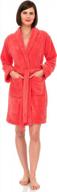 towelselections women's robe, plush fleece short spa bathrobe logo