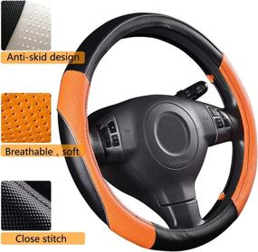 img 2 attached to CAR PASS Rainbow Universal FIT Steering Wheel Cover With PVC Leather