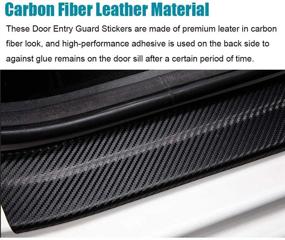 img 2 attached to 🚗 LEXLEY Honda CRV CR-V Carbon Fiber Style Leather Door Sill Protector 2006-2021 | Anti-Dirty Scuff Plate Cover Guard Sills Protector Trim, Welcome Pedal Protect 4PCS - RED