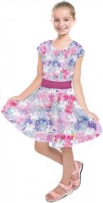 img 3 attached to Unicorn Christmas Mistletoe Party Sleeveless/Short Sleeve Dress For Girls By PattyCandy