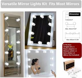 img 1 attached to LED Vanity Lighting Strip Adhesive Kit With 10 Lights And Multiple Color Tones For DIY Lighted Makeup Dressing Table Mirror - Mirror Not Included
