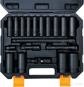 img 4 attached to 🔧 BOEN 1/2-Inch Drive SAE Deep Impact Socket Set - 19 Piece Cr-V Steel Socket Set with SAE Sizes 3/8-Inch to 1-1/4-Inch - Includes Extension Bars, Universal Joint, and Adapter - 6 Point Design - Meets ANSI Standards